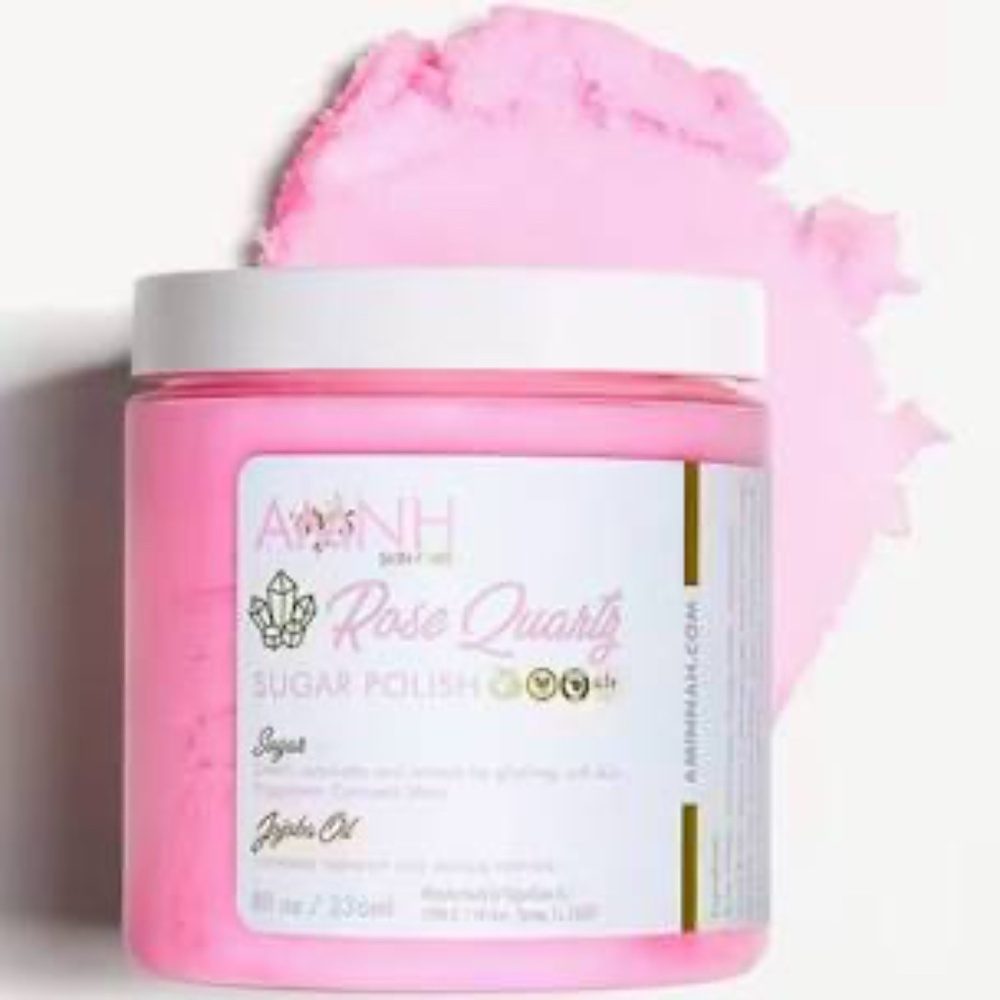 *NIB* Amennah Rose Quartz Exfoliating Hydrating Sugar Scrub 236 mL